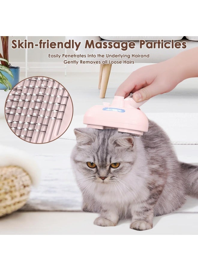 Bukela Pet Hair Comb, Cat Hair Brush with Water, Pet Hair Removal Comb with Water Tank, Wet Cat Comb, 2 in 1 Cleaning Brush Cat,Cat Brush with Release Button,Pet Hair Cleaner Brush for Cats (Pink) - Image 3